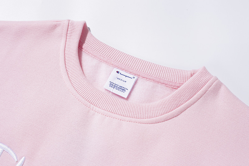 Áo Sweater Cổ Tròn Tay Dài Màu Trơn Thêu Chữ Champion Thời Trang