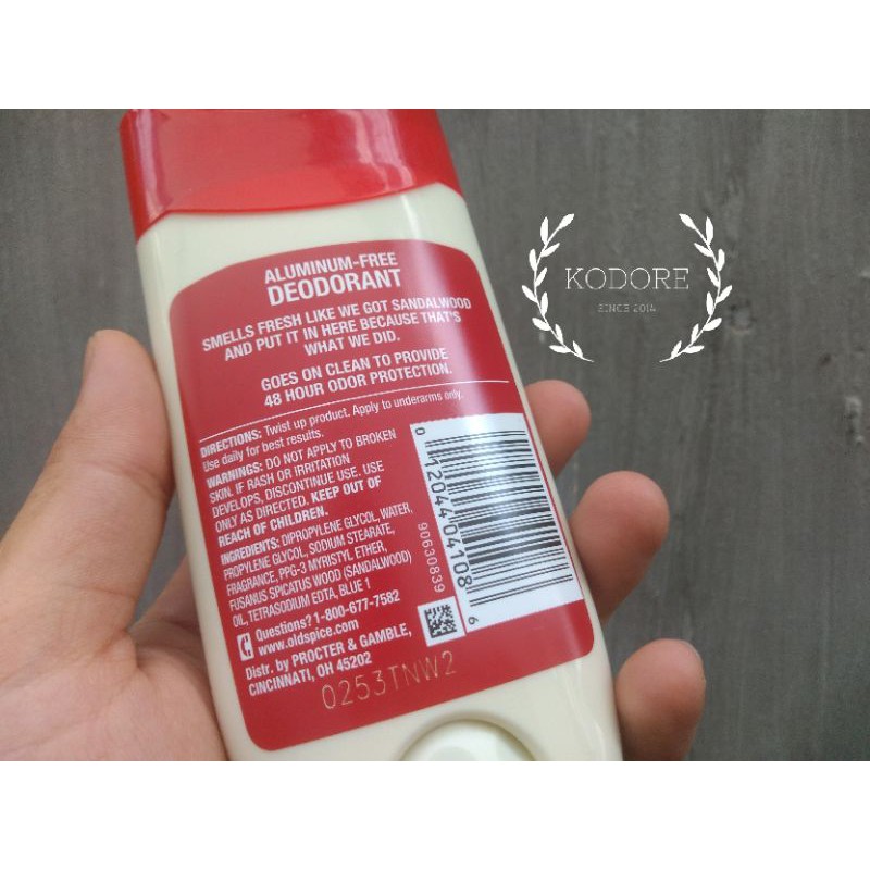 Lăn Khử Mùi Mỹ Oldspice Timber Sandalwood hương gỗ sâu lắng(85g)