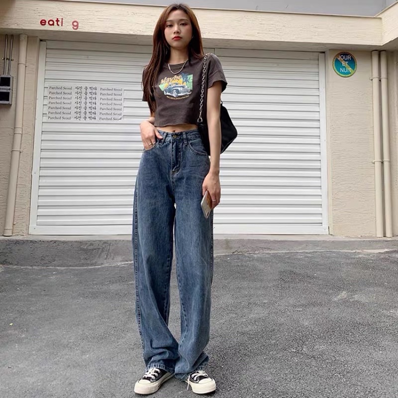 [Order] Quần jeans Nữ cạp cao ống suông 6sstore