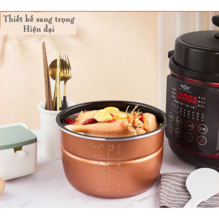 Nồi hầm áp xuất điện tử đa năng Eagle LB-18D - Dung Tích 4L, nắp rời, lòng niêu chống dính- bảo hành 12 tháng