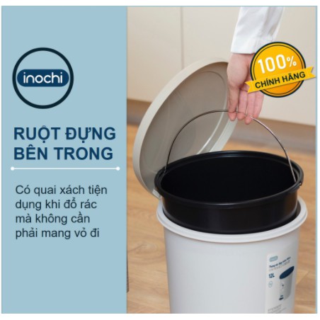 Thùng Rác Đạp Tròn Hiro 6L-12L Chính Hãng Inochi