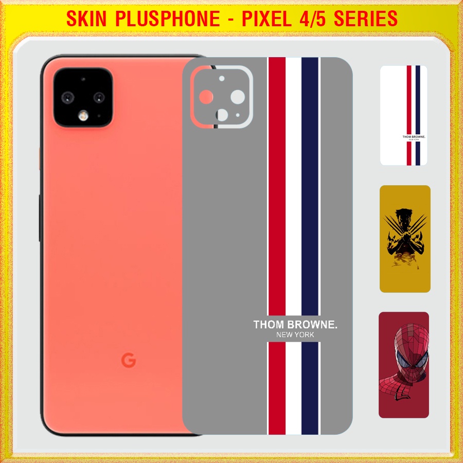 Dán Skin mặt sau cho Google Pixel 4, 4 XL , 4a, 4a 5G, Pixel 5, 5a 5G mẫu Thom Browne, người nhện, iron man