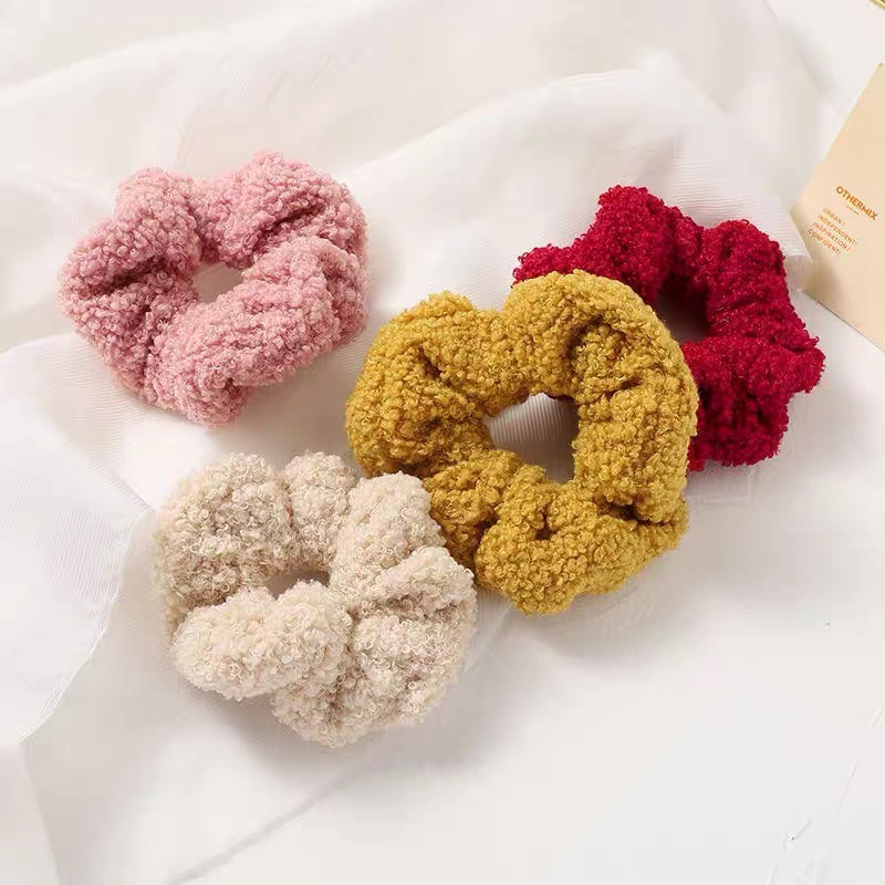 Dây cột tóc vải Scrunchies lông cừu bền chắc PK219