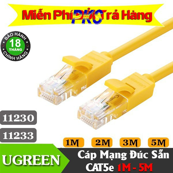 Dây mạng CATE5 UTP màu vàng 26AWG CCA 1-10m