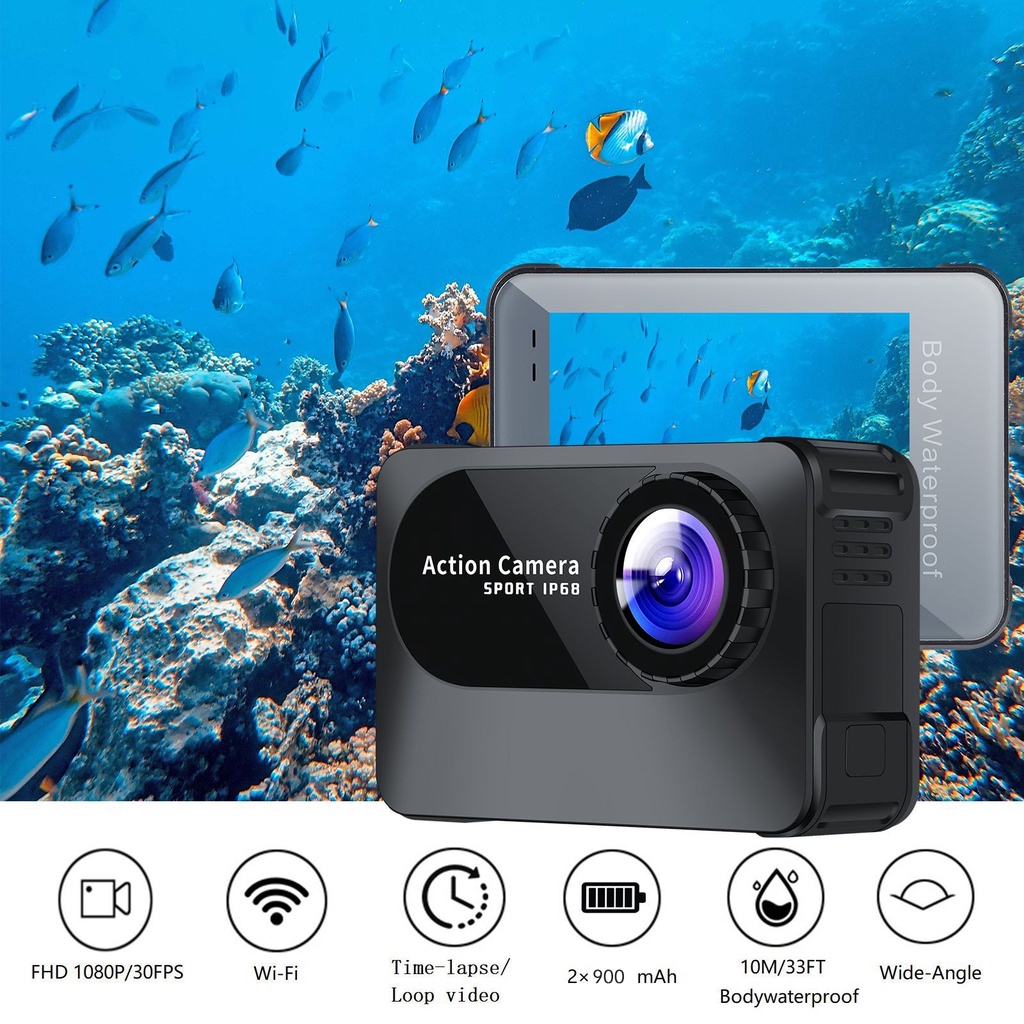Camera Hành Trình 4K Ultra HD WiFi Màn Hình 2.0 Inch 10M 150D Chống Thấm Nước