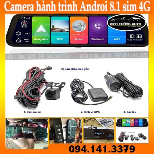 [ BẢO HÀNH 6 THÁNG ] Camera Hành Trình Androi 8.1 sim 4G 10 inch