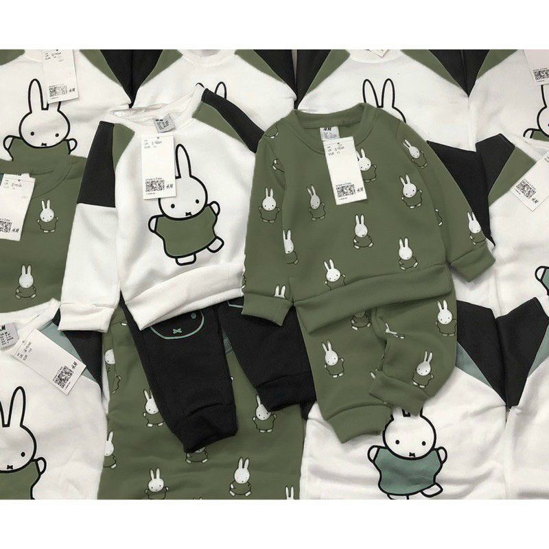 COMBO 2 BỘ THỎ BỈ BÔNG XANH TRẮNG CHO BÉ