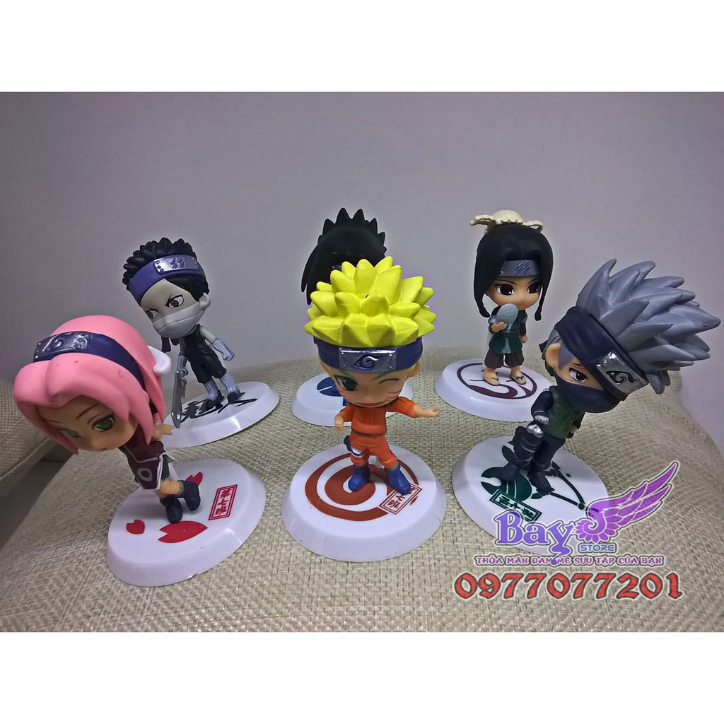 Set mô hình mini figure Naruto 6 con [sakura/naruto/sasuke/kakashi/zabuza/haku] | Baystore