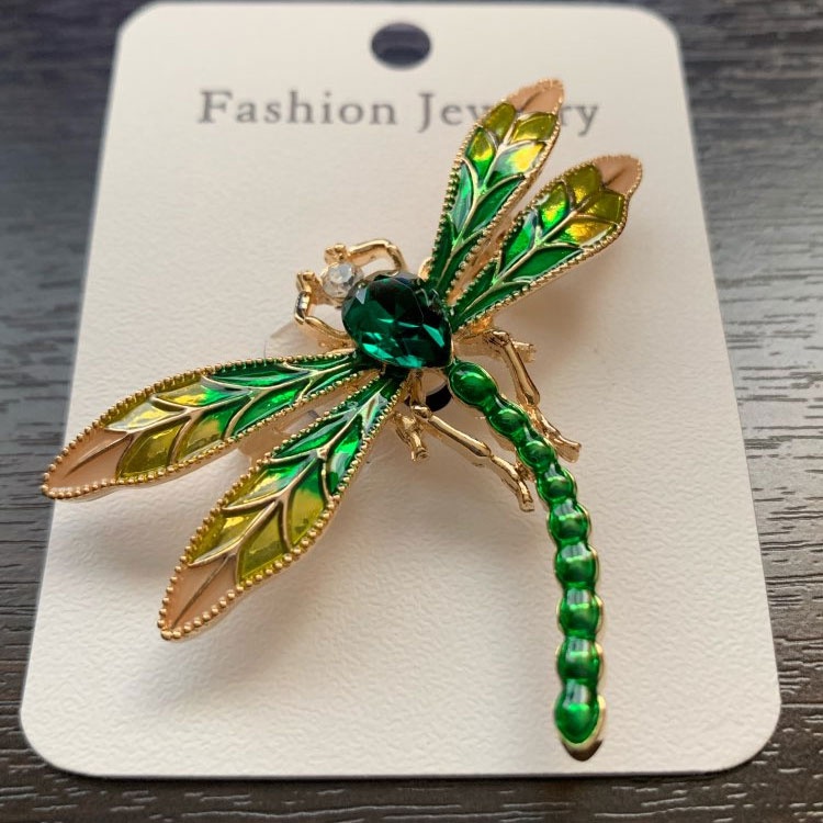 Ghim cài áo hình chuồn chuồn đính đá sang trọng thời trang