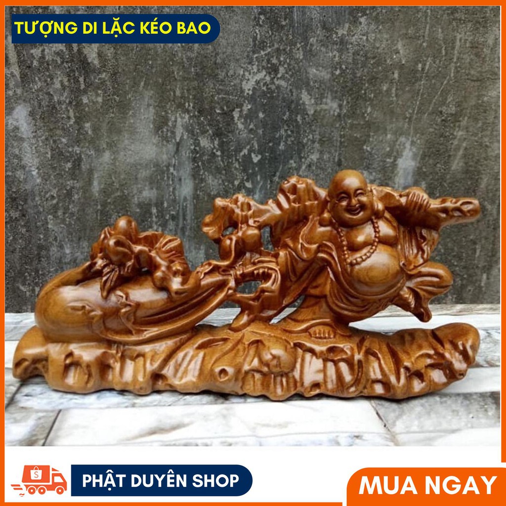 Tượng Phật Di Lặc Kéo Bao Gỗ Bách Xanh Để Trên Xe, Bàn Làm Việc - Mua hàng an tâm