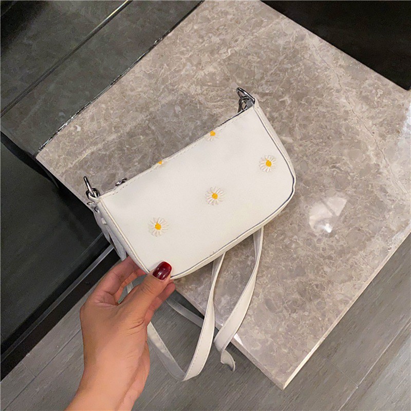 Túi Xách Da Pu Họa Tiết Hoa Cúc Xinh Xắn Cho Nữ