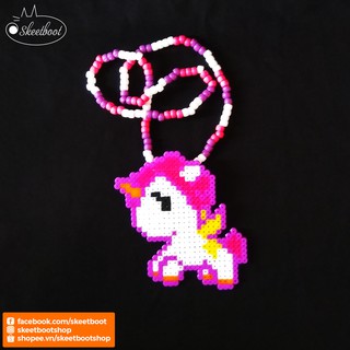 Vòng perler kì lân hồng 80K - vòng kandi unicorn hồng - phụ kiện rave DJ EDM festival raver