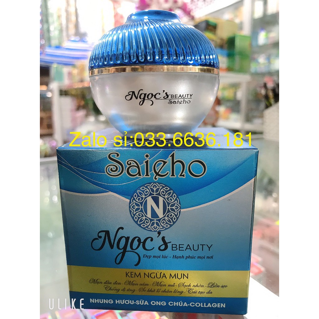 kem NGỌC'S BEAUTY SAIEHO VIP 9 IN 1 Ngừa mụn đầu đen - mụn cám - mụn mủ -sạch nhờn- liền sẹo- chống dị ứng- tái tạo 30g