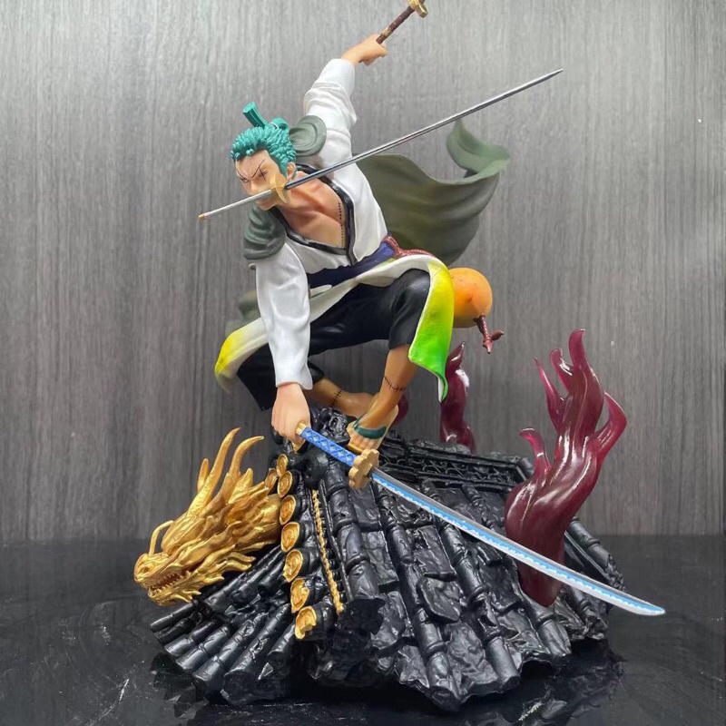 Mô hình Roronoa Zoro Wano One piece - Zoro 32cm- Figure One Piece Zoro trèo Mái Nhà