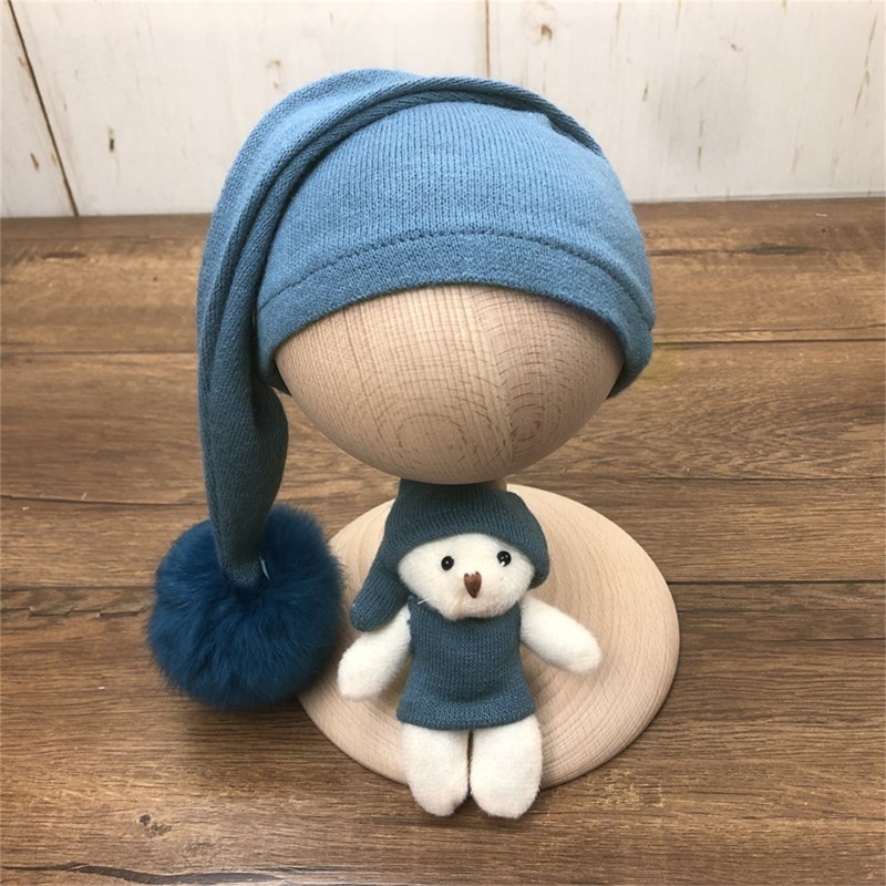 Set 3 Món Đồ Gồm Áo Liền Quần Tay Dài + Nón + Bóng Lông Cho Bé Sơ Sinh Chụp Ảnh