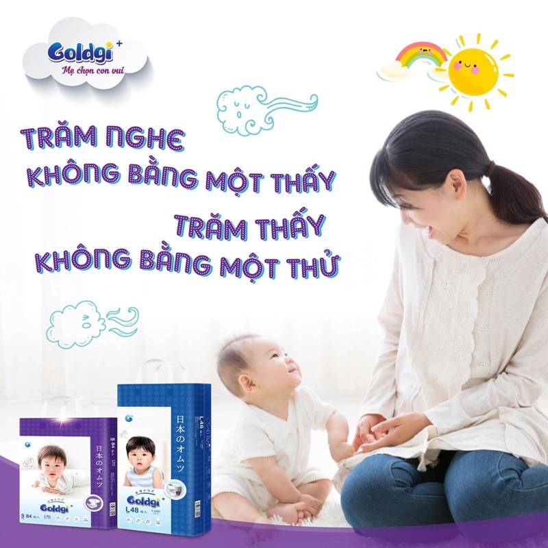 Bỉm Goldgi Nội Địa Nhật Dán/Quần Đủ Size NB92/S84/M66/M60/L56/L48/XL44/XXL32