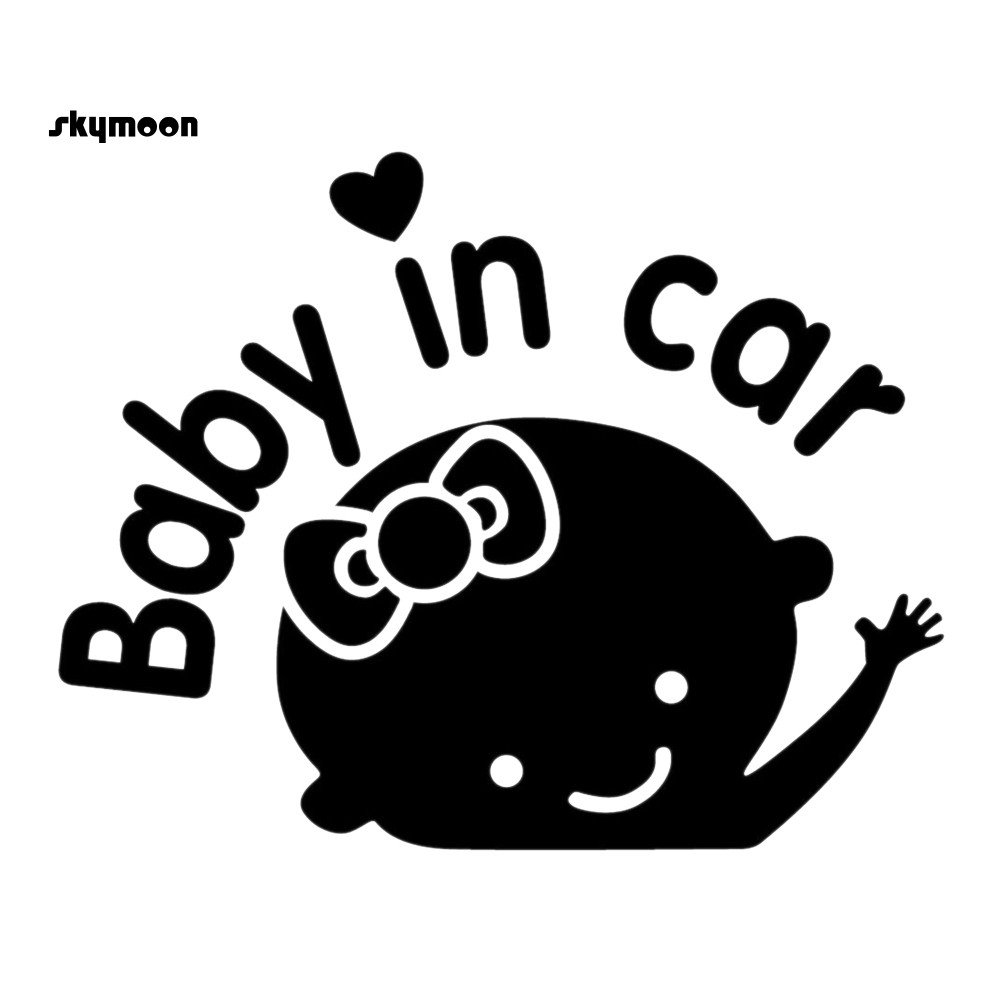 Sticker dán xe hơi kiểu phản quang in chữ Baby In Car dễ thương