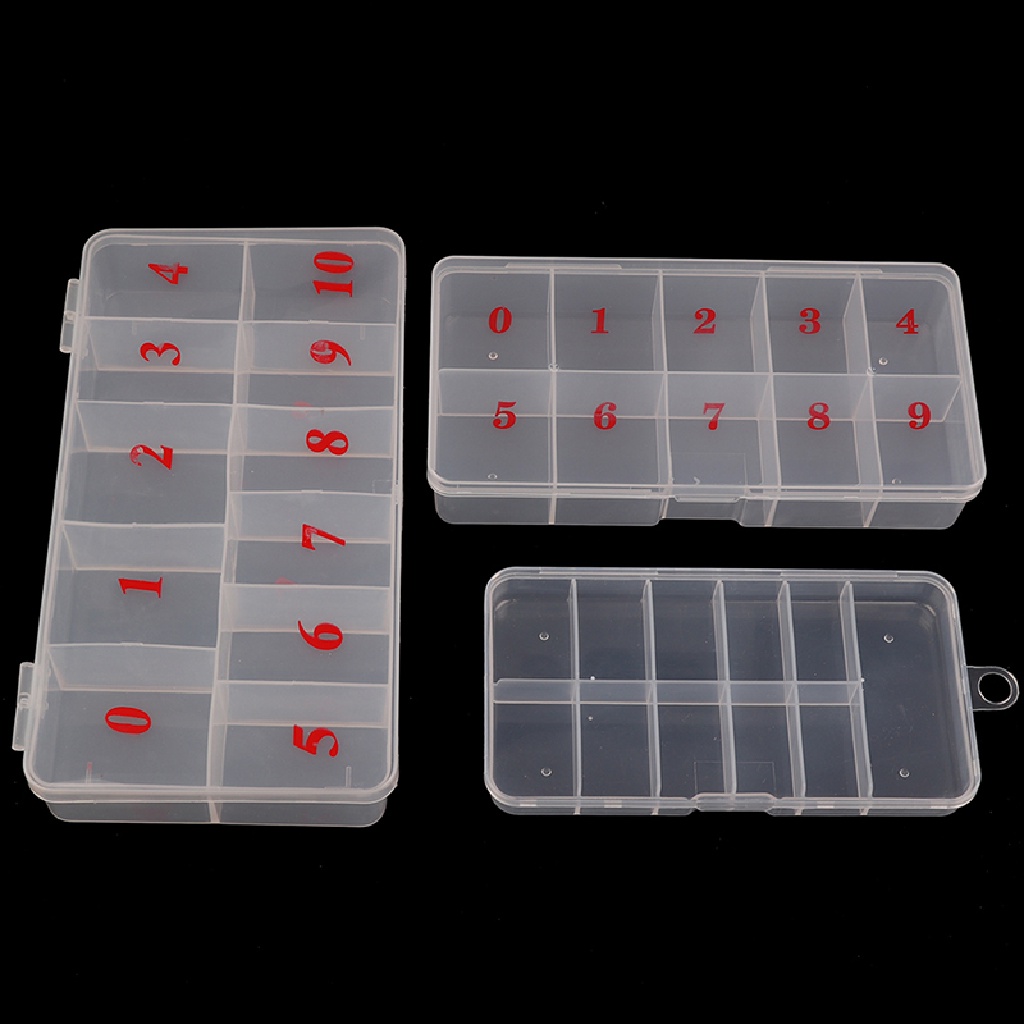 [Hàng mới về] Hộp rỗng lưu trữ phụ kiện làm móng nghệ thuật 10/ 11 ô đa năng tiện dụng