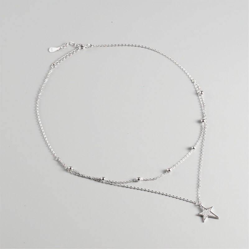 Dây Chuyền MG STUDIO Thiết Kế Hai Lớp Mặt Hình Ngôi Sao Bằng Bạc Sterling 925 | BigBuy360 - bigbuy360.vn