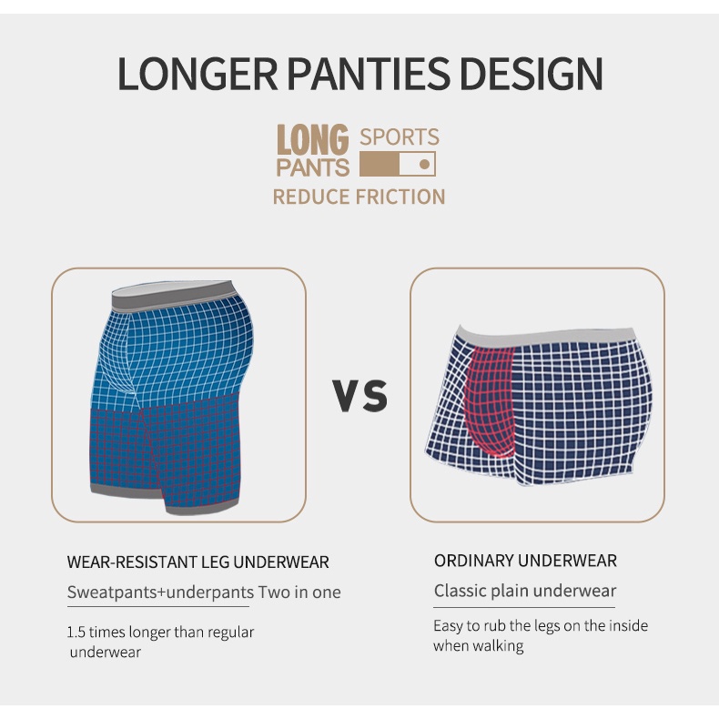 Quần Lót Boxer Vải Lụa Lạnh Dáng Rộng Thoáng Khí Thoải Mái Cho Nam 194