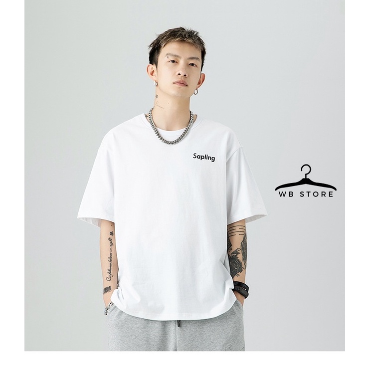 Áo thun Unisex WB Sapling Áo thun nam nữ tay lỡ form rộng oversize trắng đen | BigBuy360 - bigbuy360.vn