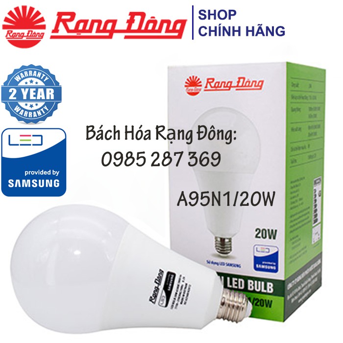 Bóng Đèn LED tròn 20W Rạng Đông - SAMSUNG ChipLED