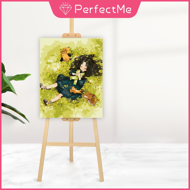 Bộ tranh sơn dầu 40X50cm tự làm họa tiết cô gái lãng mạn dùng để trang trí nhà