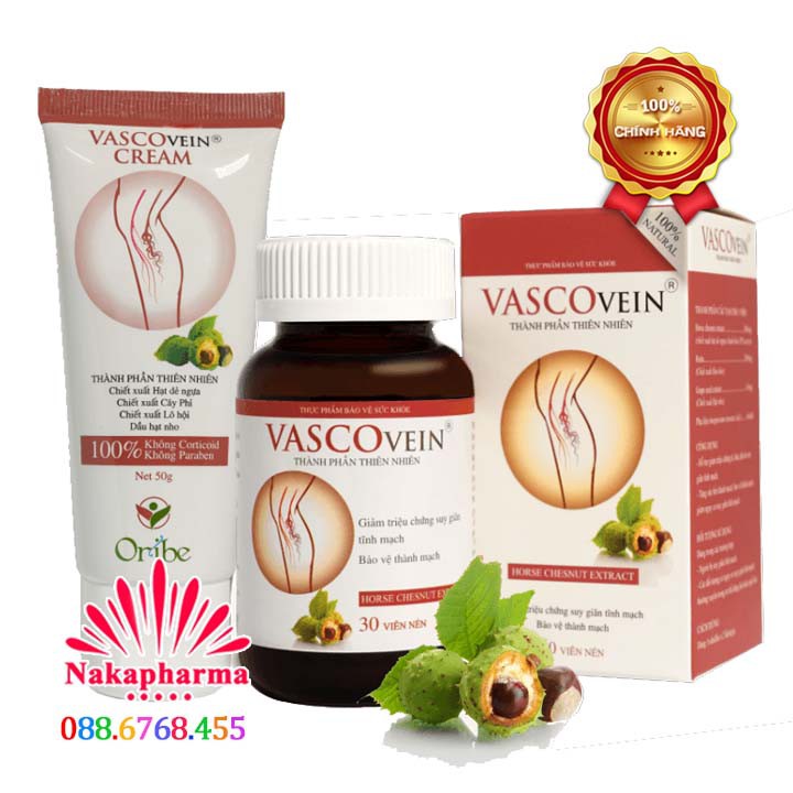 ✅ [CHÍNH HÃNG] Viên uống VascoVein – Bảo vệ thành mạch, giảm suy giãn tĩnh mạch, giảm tê đau phù chân tay