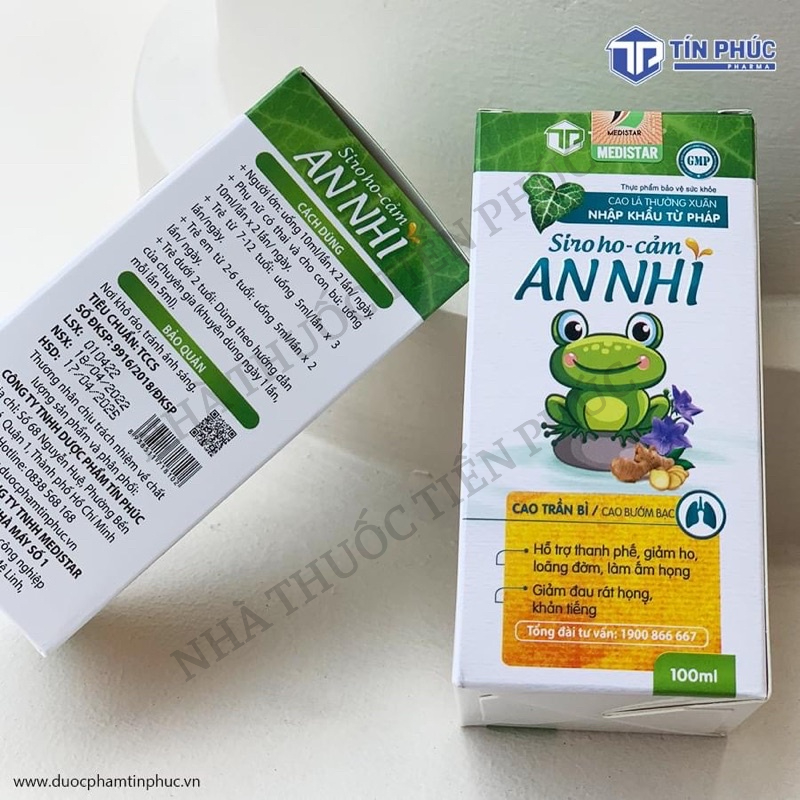 Siro Ho Cảm An Nhi - Hỗ Trợ Thanh Phế Giảm Ho Đau Họng Khản Tiếng  Lọ 100 mL