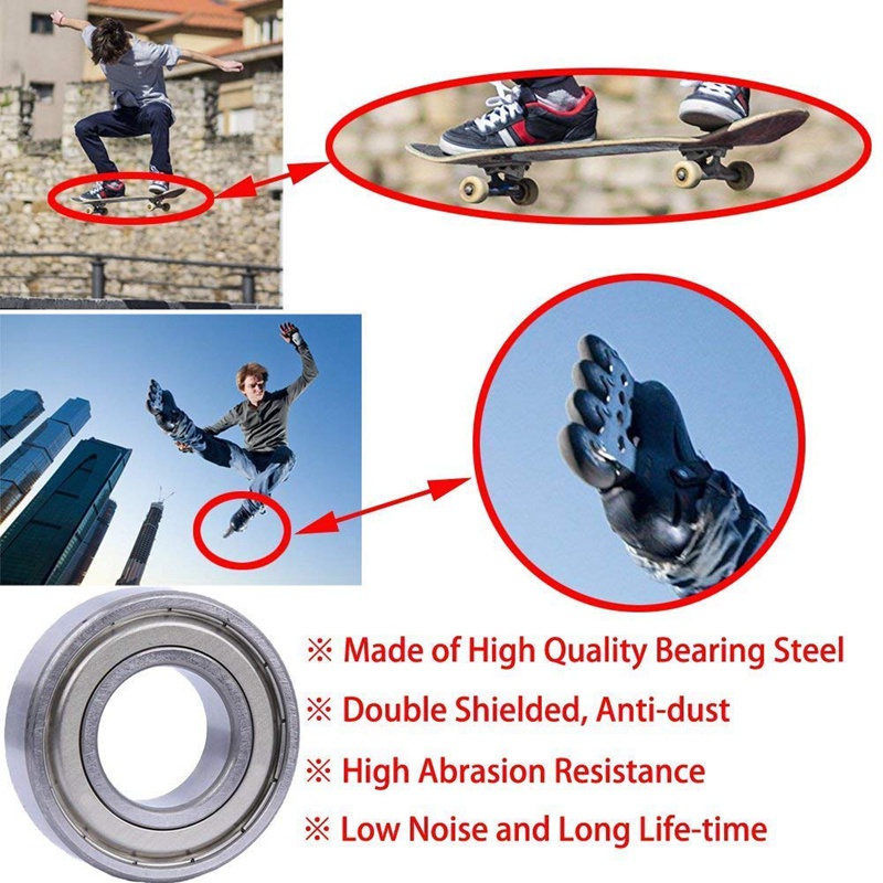 25 Vòng bi 608 ZZz (8mm x 22mm x 7mm) chuyên dụng cho ván trượt