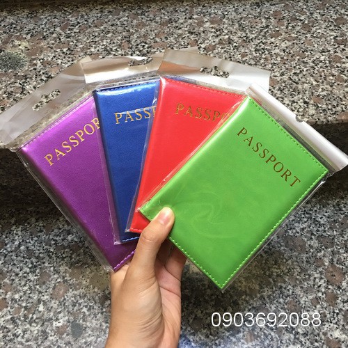 Ví đựng passport HCM, bìa bọc hộ chiếu da PU, màu basic, chữ dập kim, cover passport Ivy Store
