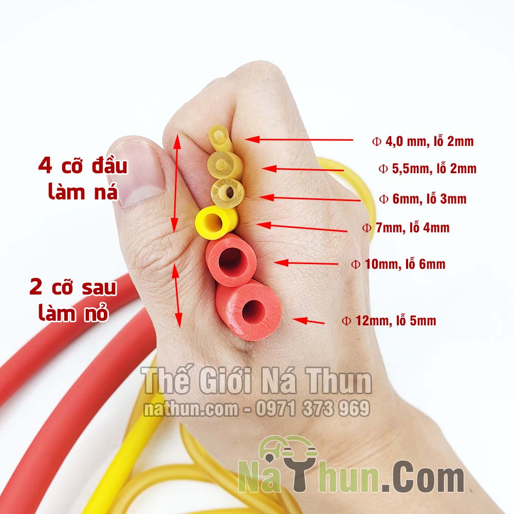 [1 mét] Dây thun cao su tròn ống làm ná cao su bắn cá, tập thể thao