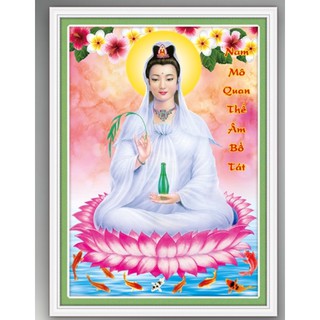 Tranh đính đá Phật Quan Âm Lg1334 (40x50) chưa đính