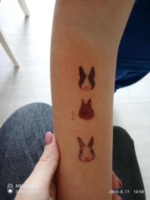 Hình xăm tatoo động vật, thỏ con d14 10*6cm