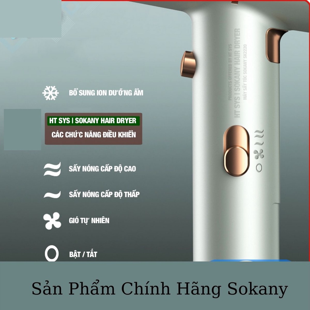 Máy Sấy Tóc Công Suất Lớn 2 Chiều Chính Hãng Sokany Bảo Hành 12 Tháng Đổi Mới
