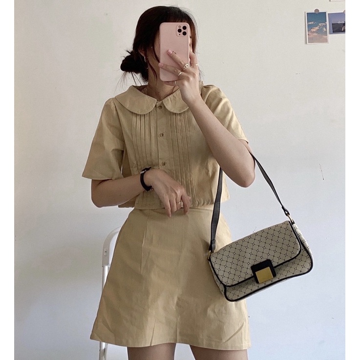 Sét áo cổ sen Chân Váy from A chất đẹp cực xinh ( Ảnh thật) | BigBuy360 - bigbuy360.vn