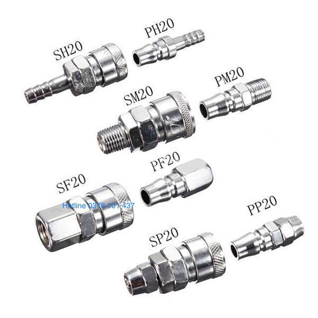 Đầu nối nhanh ống hơi, khớp nối nhanh đầu bi khí nén, khớp nối nhanh máy nén khí, nối nhanh xoắn dây máy nén khí