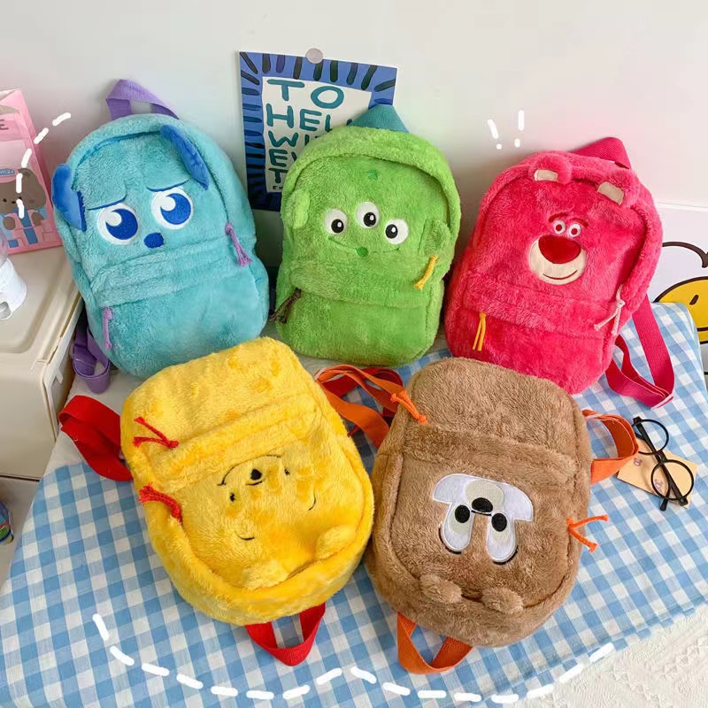Disney Ba Lô Đi Học Hình Gấu Pooh / Chipmunk Nhồi Bông Dễ Thương Cho Nữ