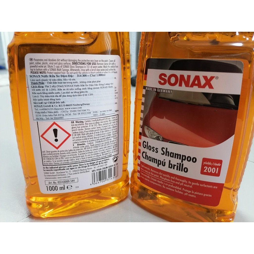 (Đậm Đặc) Nước Rửa Xe Sonax Siêu Bóng 314300, 1000ml - 123 Go Shop