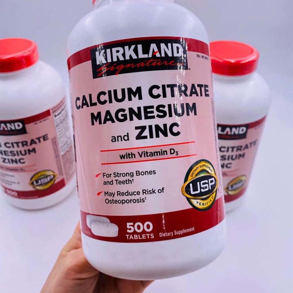 Viên Uống Hỗ Trợ Xương Khớp Kirkland Calcium Citrate Magnesium And Zinc 500 Viên Chuẩn Mỹ