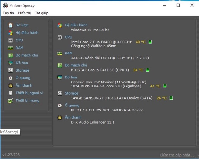 CPU E8400(3.0gHz) (Core2)