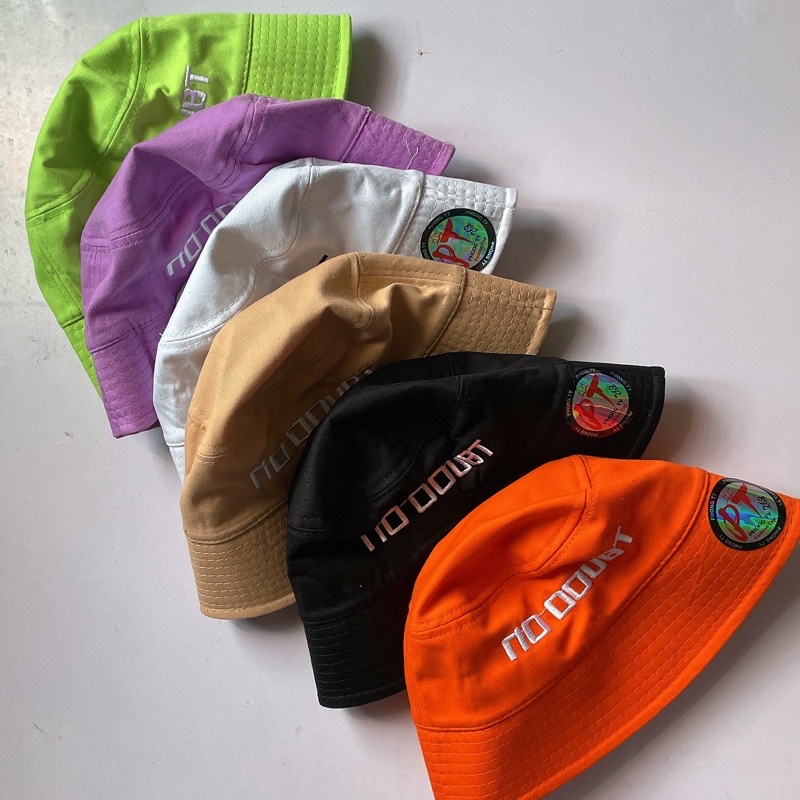 Nón bucket cụp thêu chữ No Doubt đủ màu thời trang