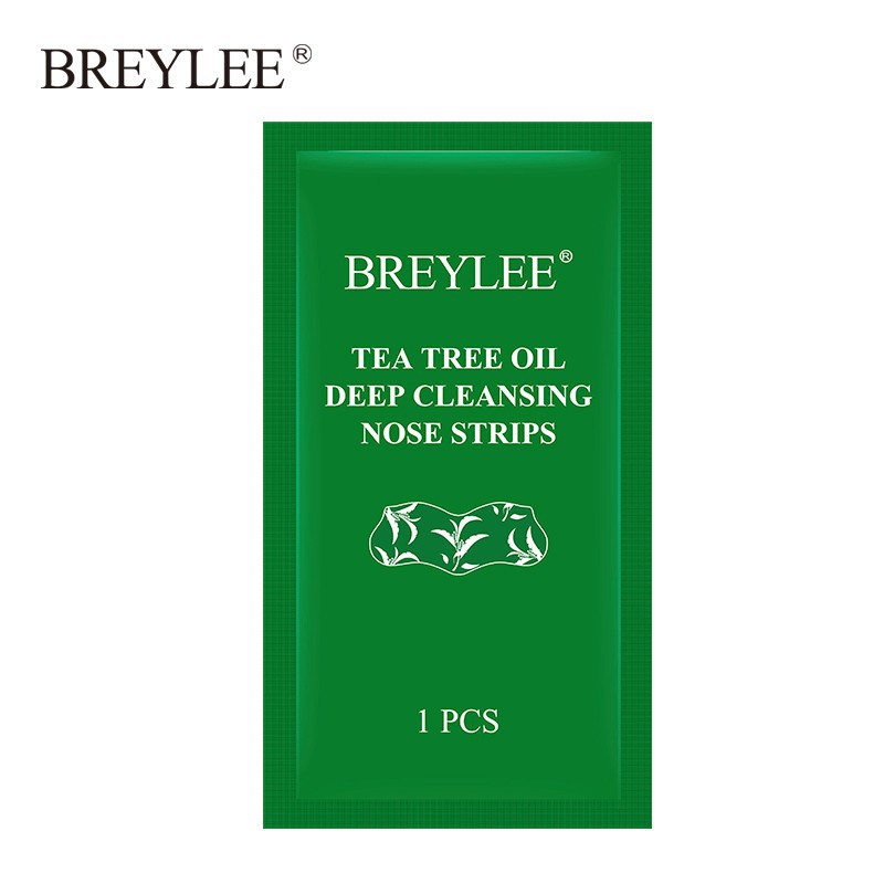 BREYLEE Tea Tree OIL Blackhead Removal Nose Strips Skincare Black Peeling Off Face Mask 1pcs