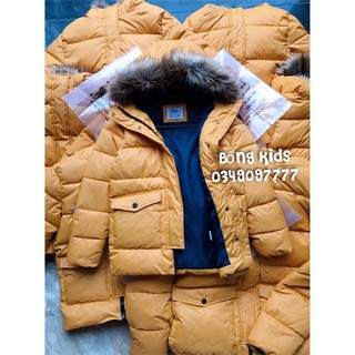 Áo parka phao bé trai vàng mù tạt zr