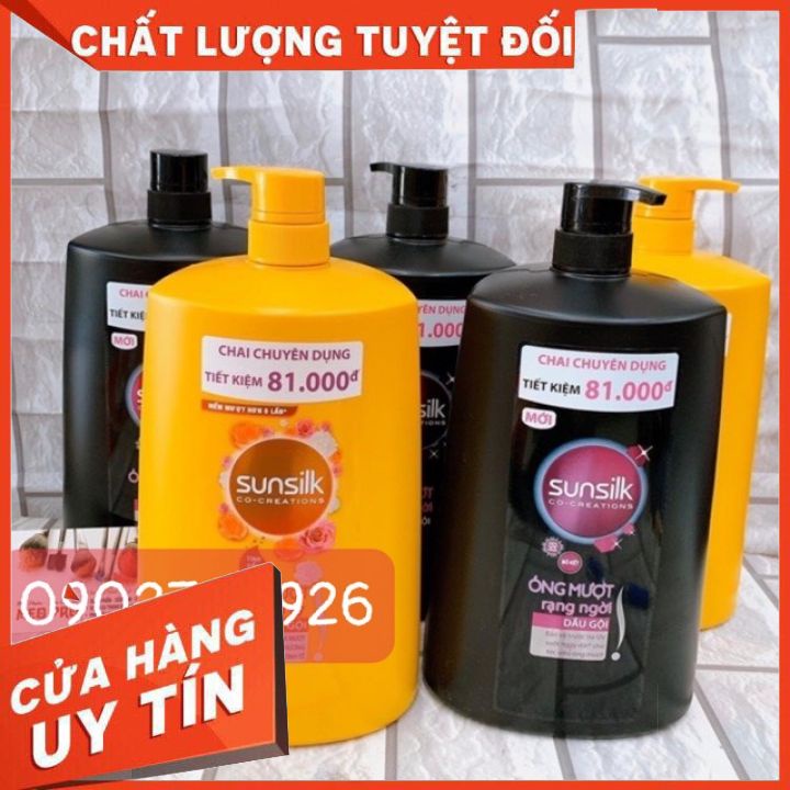 [chính hãng] Dầu gội Sunsilk-1400gr màu đen và màu vàng :Óng mượt rạng ngời  ngăn rụng, phuc hồi mềm mượtơ (hàng công ty