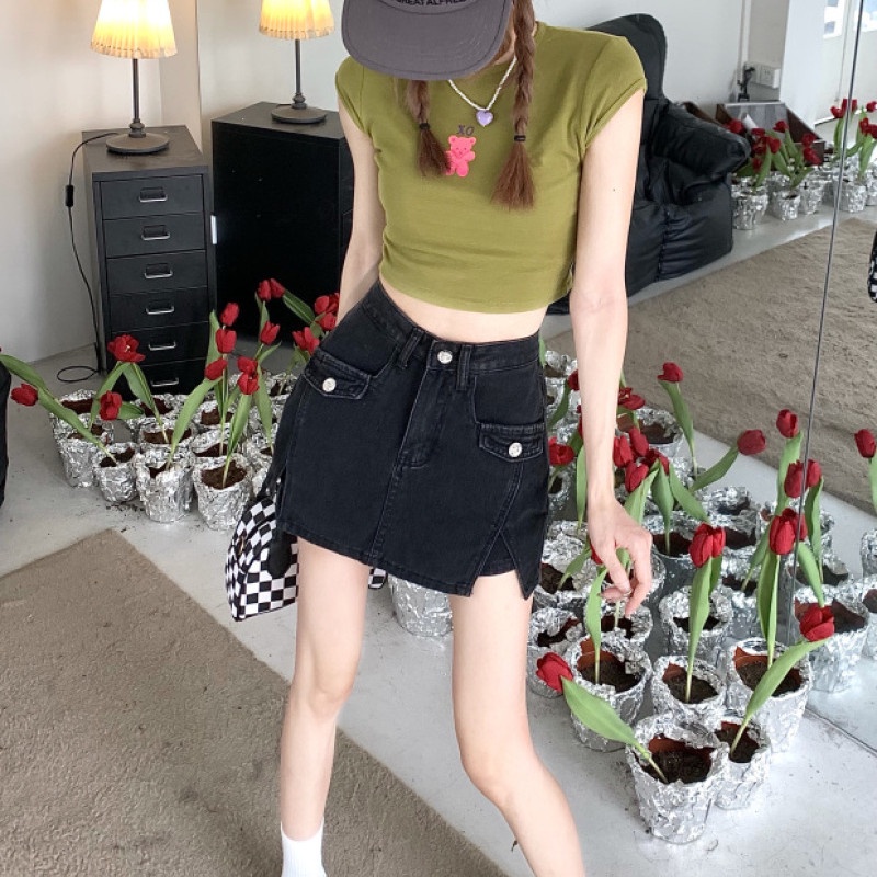 Quần Short Jean Nữ Xẻ Tà Thời Trang