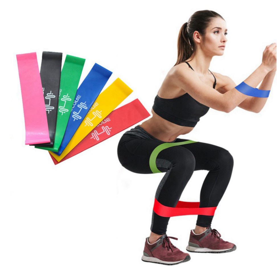 Dây Kháng Lực Tập Mông Chân - Dây Cao Su Miniband Bộ Dây Ben Thun Đàn Hồi Tập Gym Co Giãn( sét 5 dây)