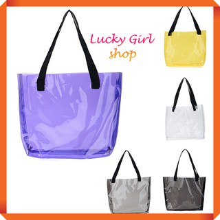 Túi Xách Nữ Đeo Vai Nhựa PVC Trong Suốt Thời Trang Hàn Quốc Big Size 37*37*10cm - Lucky Girl shop NHA TRANG
