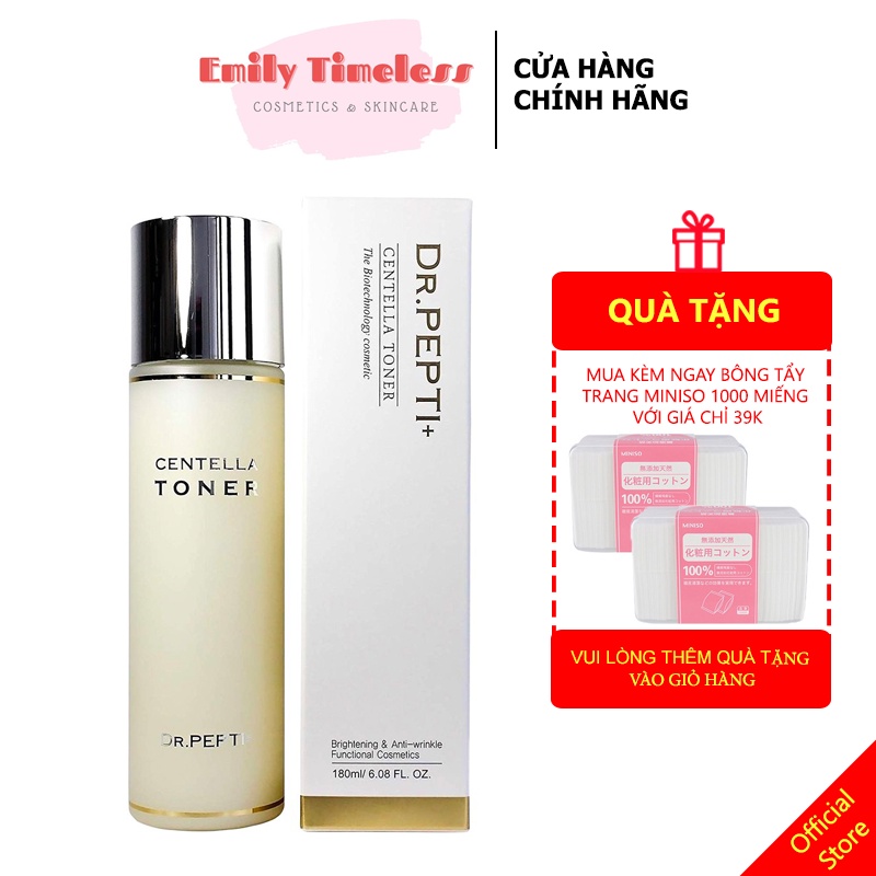 Nước Hoa Hồng Dưỡng Trắng Căng Bóng Da Dr.Pepti+ Centella Toner 180ml