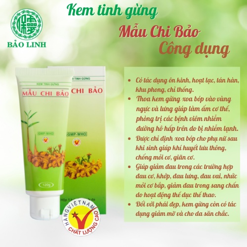 Kem Tinh Gừng Xoa Bóp Bảo Linh Mẫu Chi Bảo 120gr